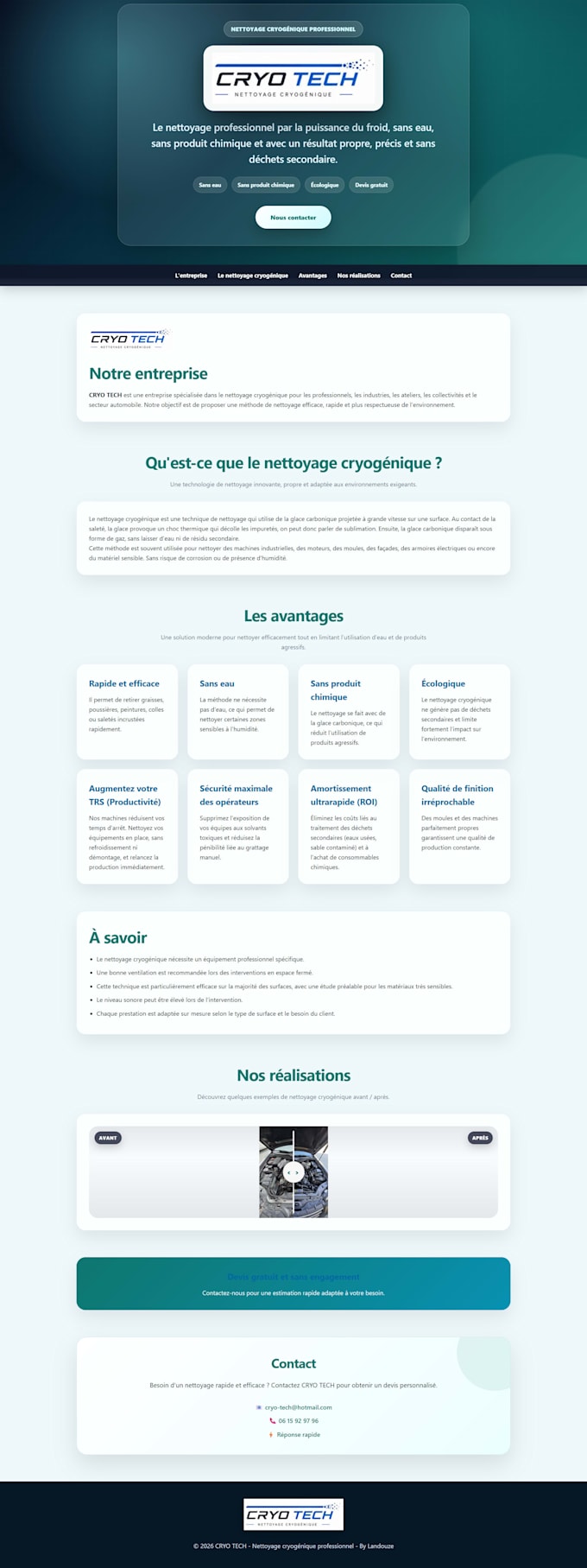 site vitrine création HTML CSS js livraison 24h
