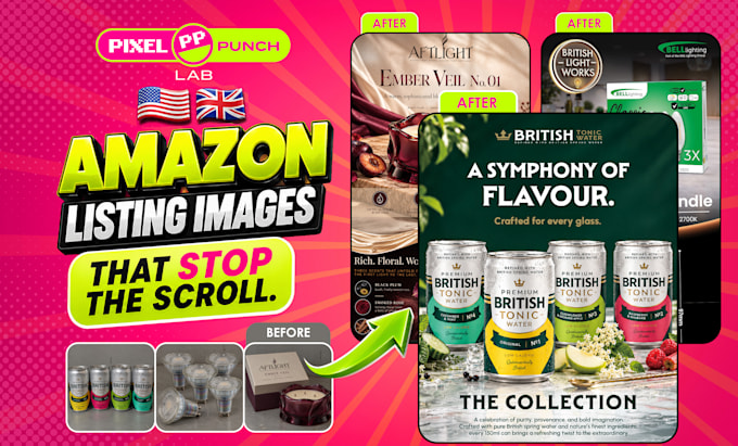 design converting amazon listing images, product infographics photo editing
