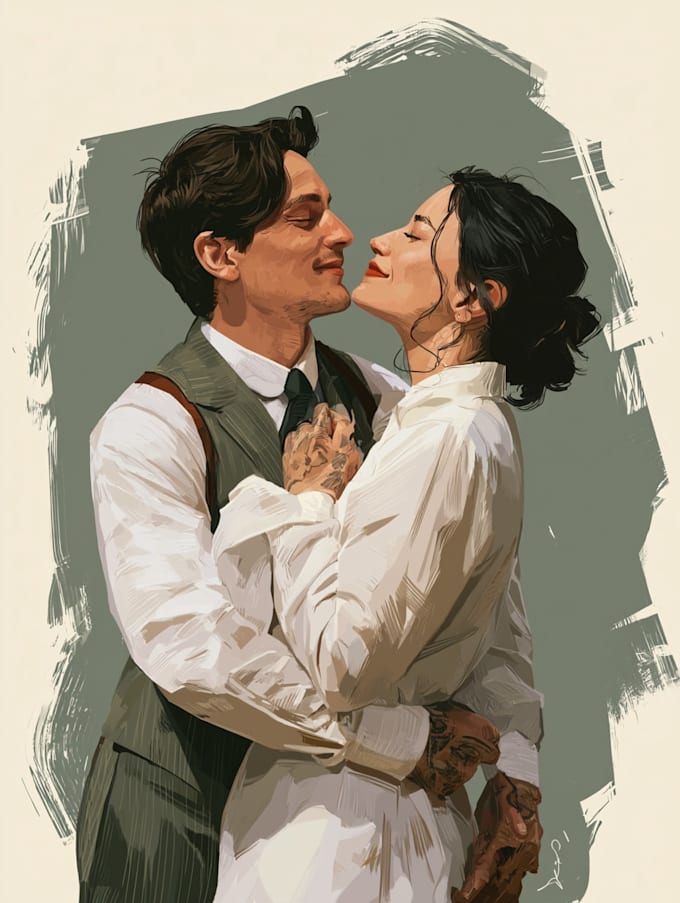 draw couple portrait illustration