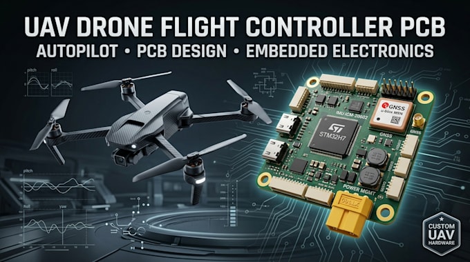 design uav drone flight controller pcb, autopilot and embedded electronics