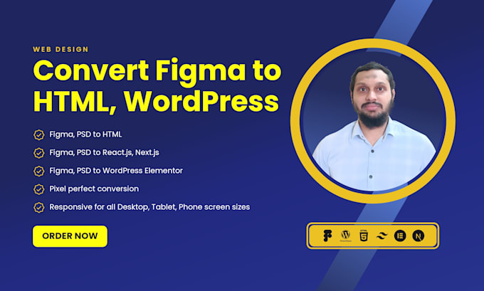 convert figma, psd to html, wordpress, nextjs, reactjs