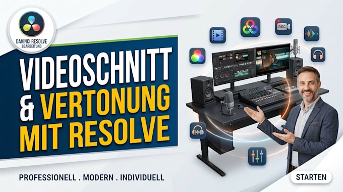 ich schneide und vertone dein video professionell mit davinci resolve