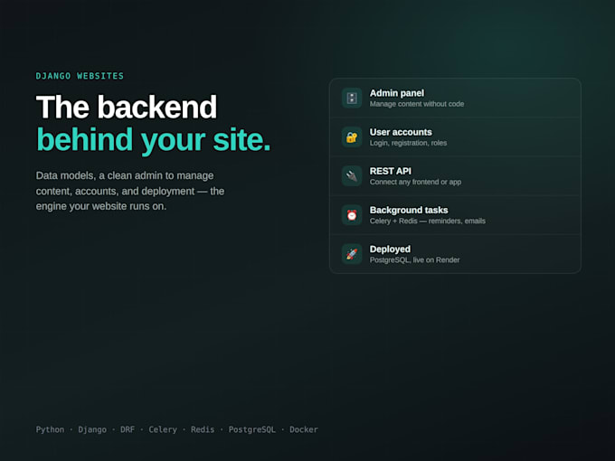 develop a website backend with python and django