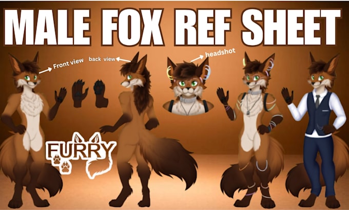 design a furry reference sheet anthro ref sheet nsfw fursona art furry ref sheet