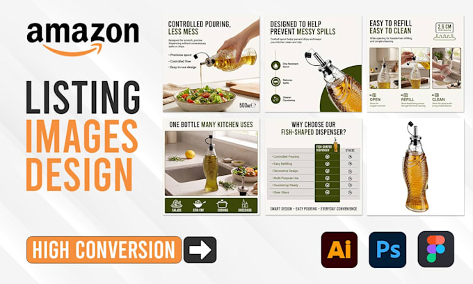design amazon listing images and product main image