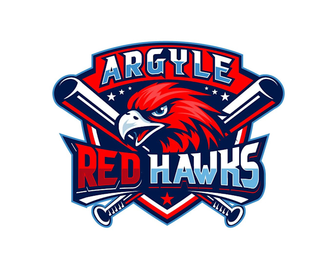 create graceful fantastic hawk and baseball logo design