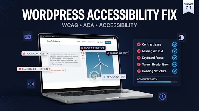 fix wordpress accessibility issues for wcag and ada compliance