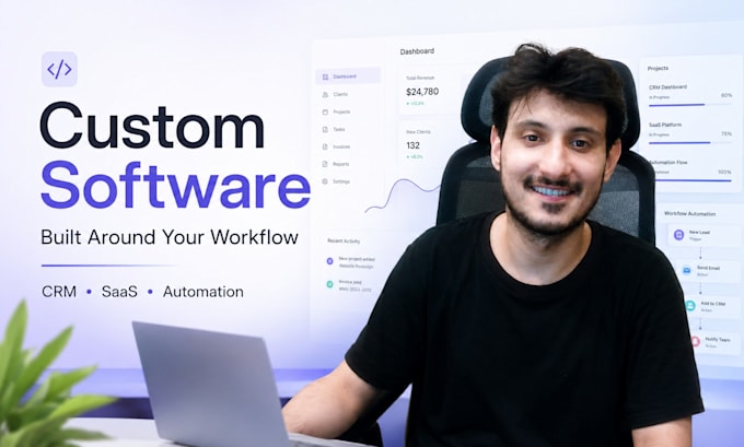 develop custom saas, CRM, web applications, with react, next