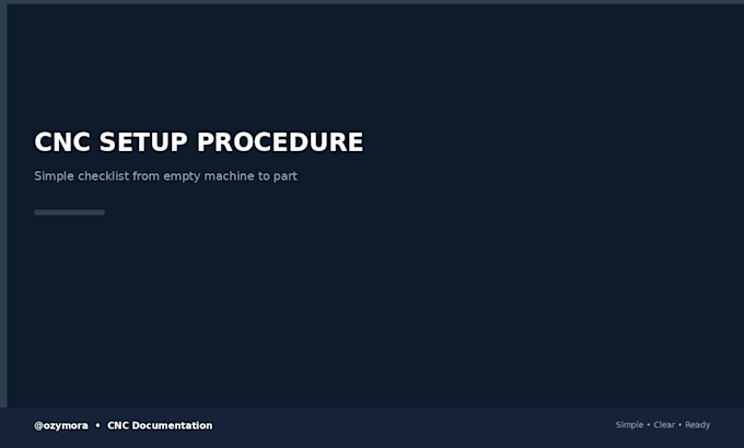 create a cnc setup checklist for operators