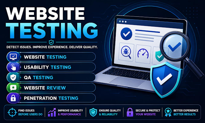 do website testing, usability testing, qa testing, website review, pentest