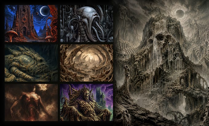 create dark atmospheric metal album cover artwork