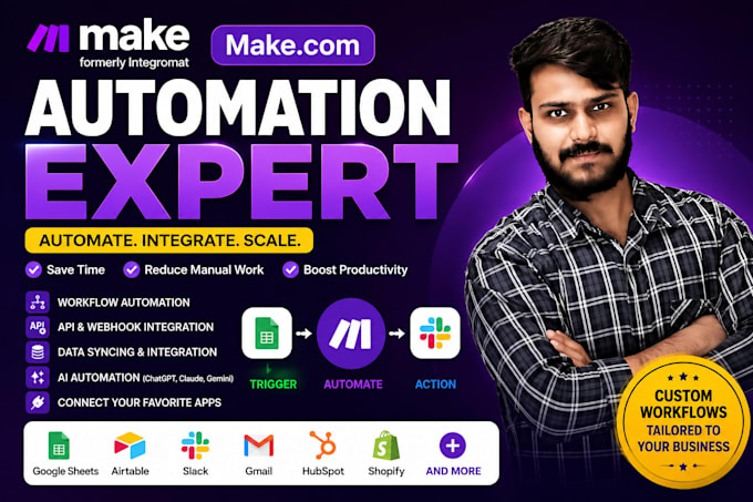 build make com automation workflows with api and ai