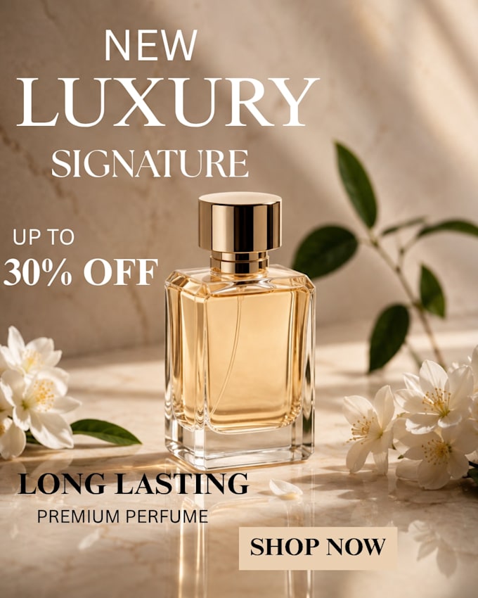 design a luxury perfume advertisement