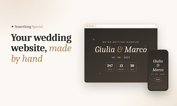 design a custom wedding or event website with animations