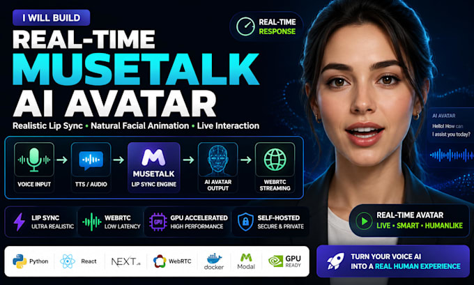 build a real time mustalk webrtc talking avatar
