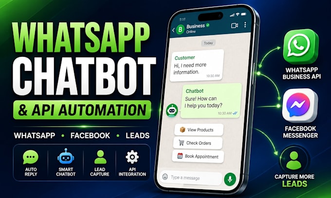 do whatsapp business API setup, build whatsapp chatbots and facebook chatbot