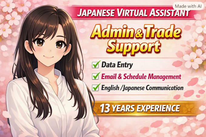 be your japanese virtual assistant for admin support