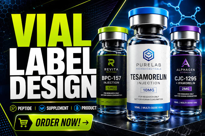 design vial labels and peptide product labels