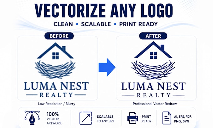 manually vectorize and fix your logo or image