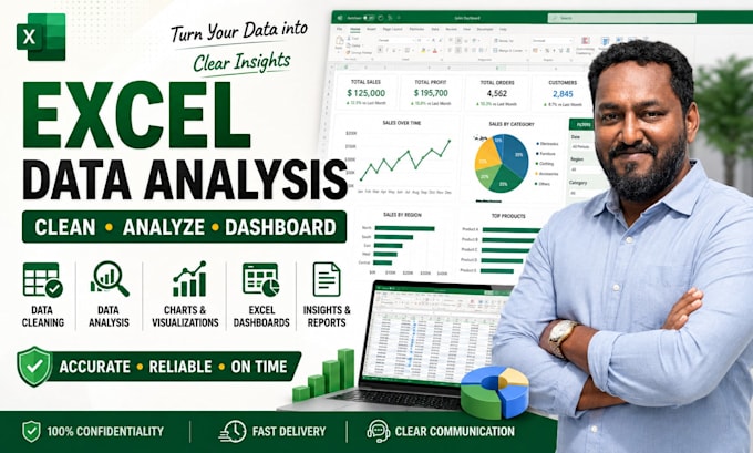 perform excel data analysis, cleaning and interactive dashboards