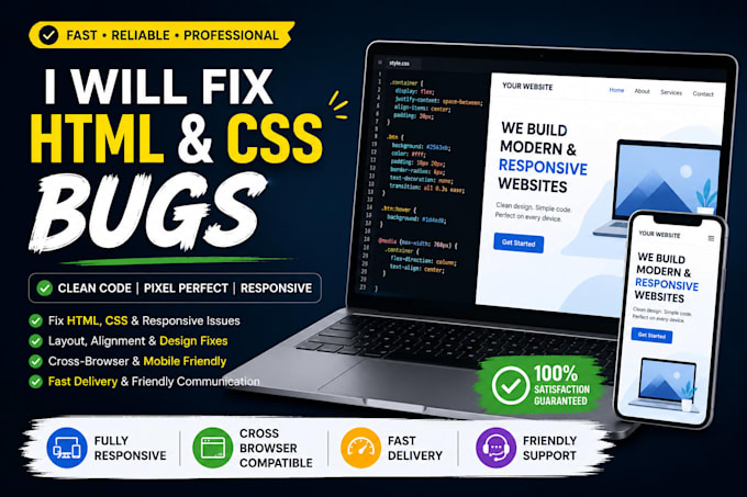 fix HTML CSS bugs and mobile responsive issues