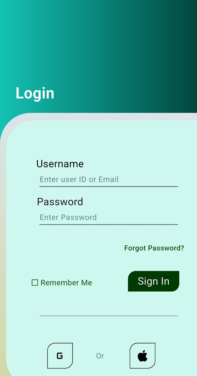 design a modern UI UX for your mobile app