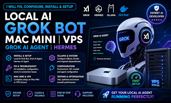 fix configure install setup local ai grok bot mac mini vps grok ai agent hermes