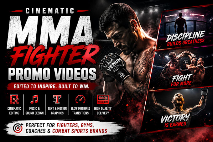 edit cinematic MMA fighter promos and combat sports videos