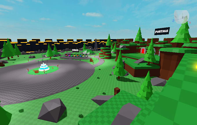 build roblox low poly simulator map, tycoon, or obby with custom terrain