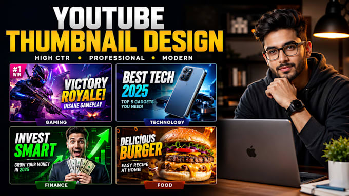 design a high CTR professional youtube thumbnail