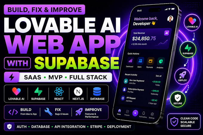 build or fix lovable ai, replit, base44, manus, bolt fix supabase backend issues