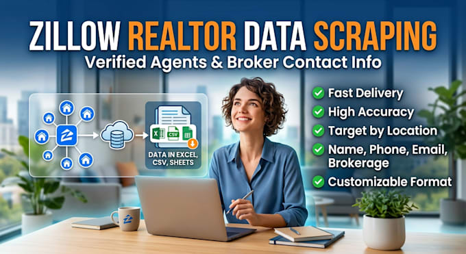 scrap realtors or agent data from zillow