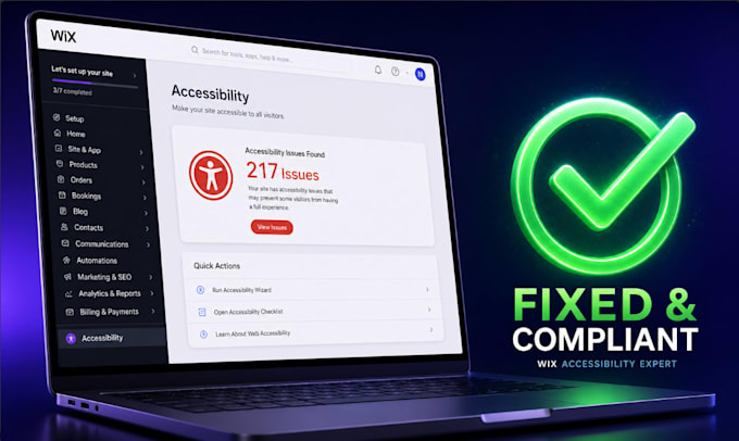 fix wix accessibility errors to ensure ada and wcag compliance