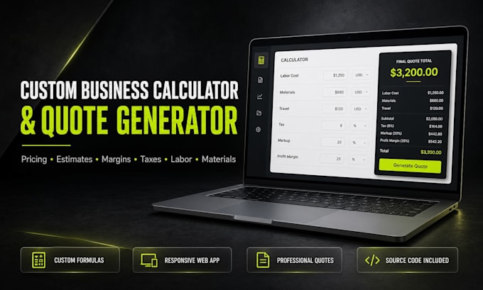build a custom business calculator and quote generator