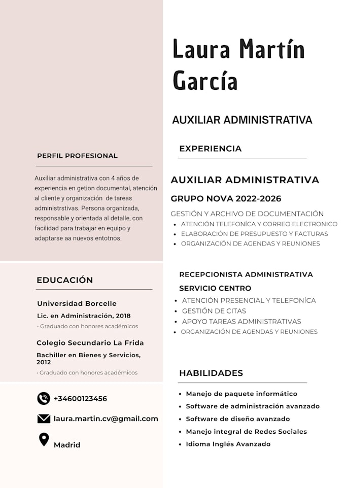 design professional CV resumes