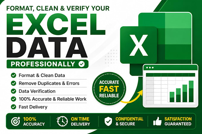 do excel data entry, formatting, cleaning and verification