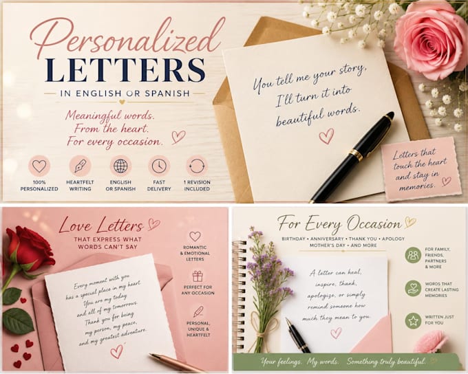 write a personalized letter in english or spanish