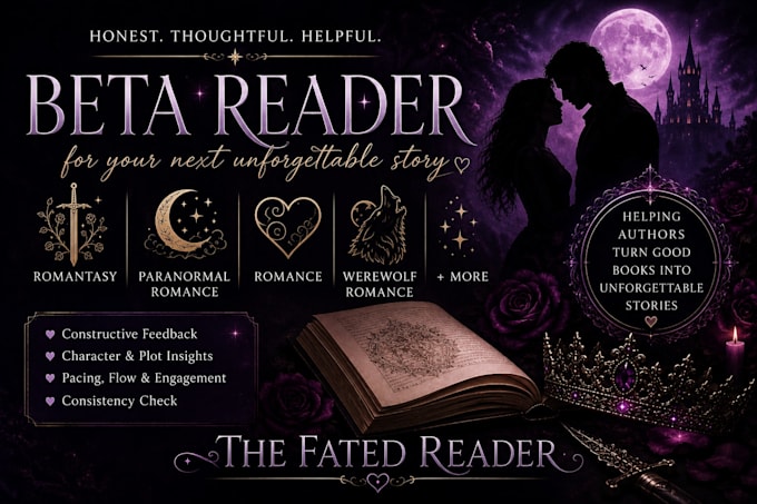 beta read your paranormal romance or fantasy manuscript