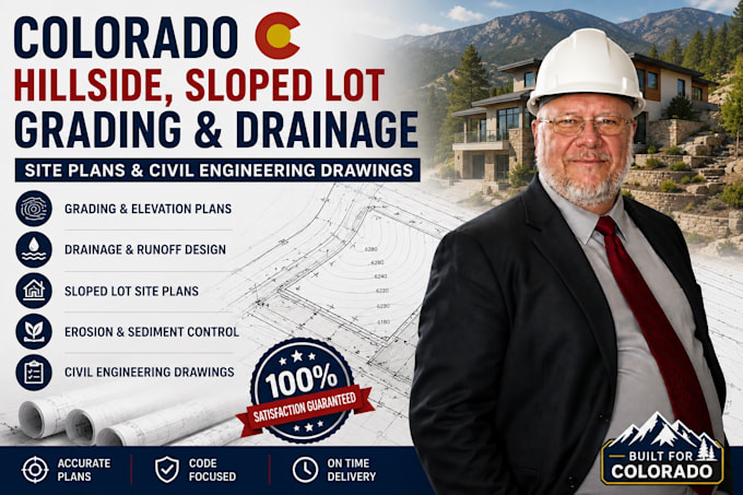 create colorado hillside grading and drainage site plans
