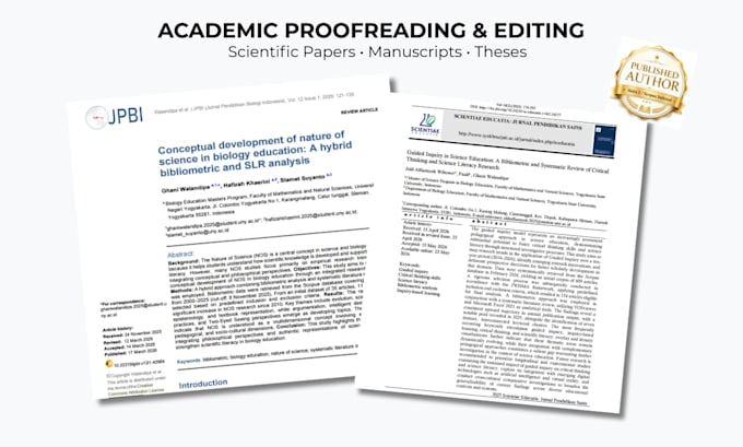 proofread and edit your academic manuscript or scientific paper