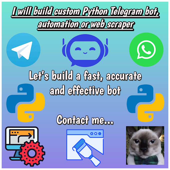 build custom python telegram bot, automation or web scraper