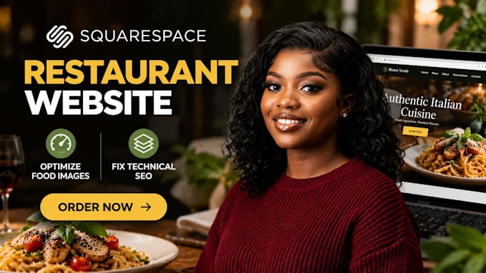 speed up squarespace restaurant website, optimize food images and fix technical
