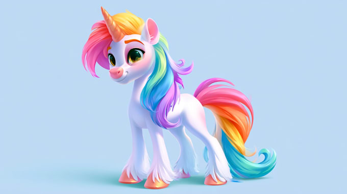 make colorful pony character illustration for you
