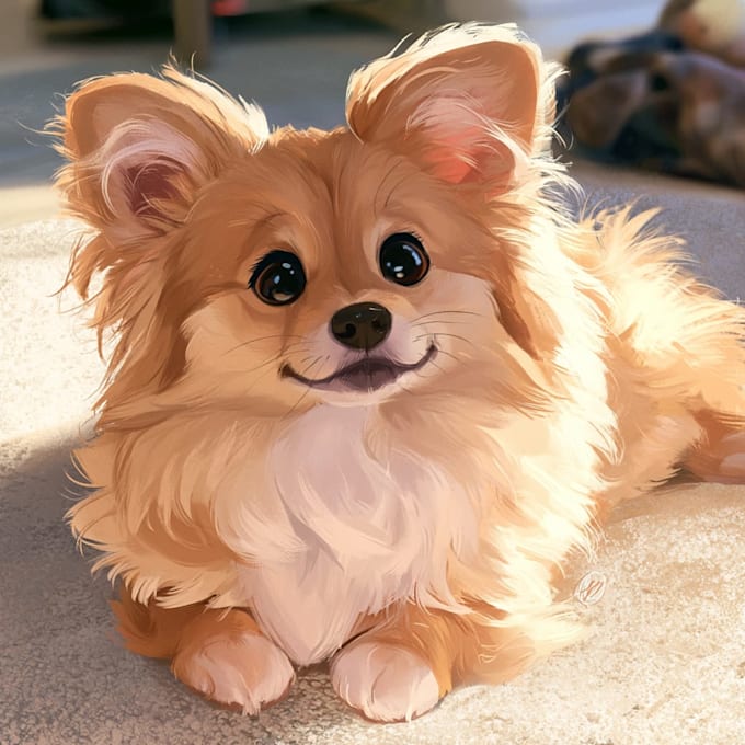 pet portrait into cute disney style