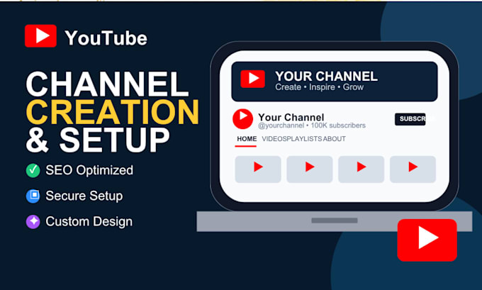create, fully set up and  optimize your youtube channel