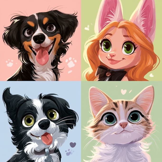 pet portrait into cute disney style