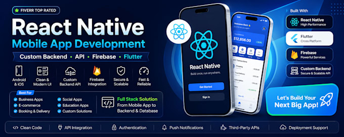 develop a react native mobile app with custom backend