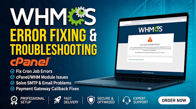 fix whmcs errors cron job email and server module issues