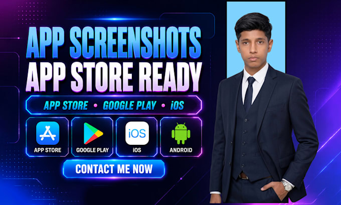 design app screenshots for app store, play store within 24hr