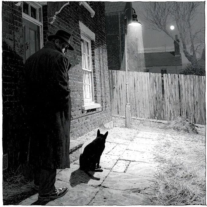 create noir horror and dark comic book illustrations
